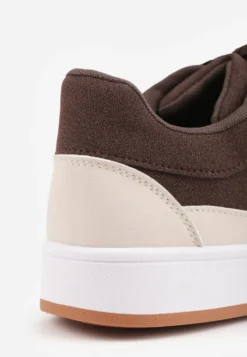 Brązowo-Beżowe Sneakersy Basic z Paskami na Boku Adila