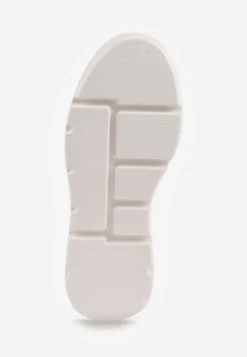 Brązowo-Białe Chunky Sneakersy Vices na Platformie z Okrągłym Detalem Sedvira