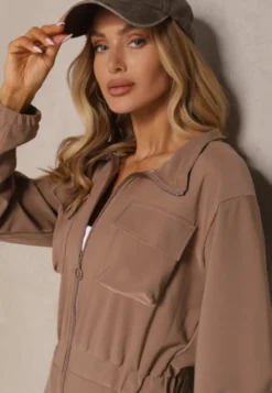 Brązowy Kombinezon w Stylu Utility Taliowany Liarael