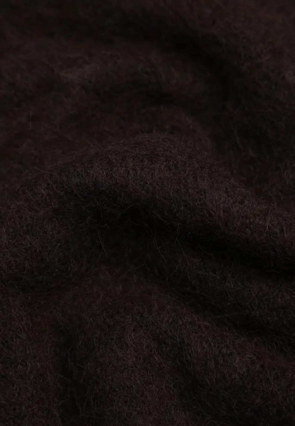 Brązowy Sweter Oversize z Wełną Szerokimi Rękawami i Długim Włosiem Veniorre