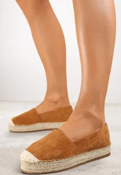 Camelowe Espadryle na Plecionej Podeszwie Sirelora