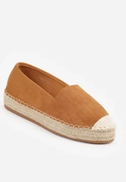 Camelowe Espadryle na Plecionej Podeszwie Sirelora