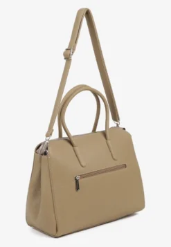 Ciemmnobeżowa Torebka Shopper o Lekko Trapezowym Kroju Sorela