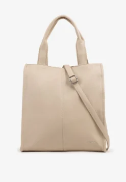 Ciemnobeżowa Duża Torebka Shopper Tote z Regulowanym Paskiem Sorielleza
