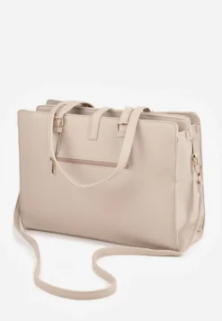 Ciemnobeżowa Elegancka Torebka Aktówka z Regulowanym Paskiem Crossbody Paliphae