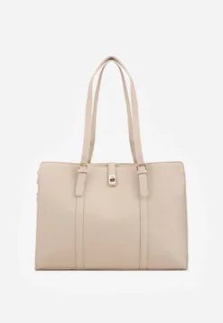 Ciemnobeżowa Elegancka Torebka Aktówka z Regulowanym Paskiem Crossbody Paliphae