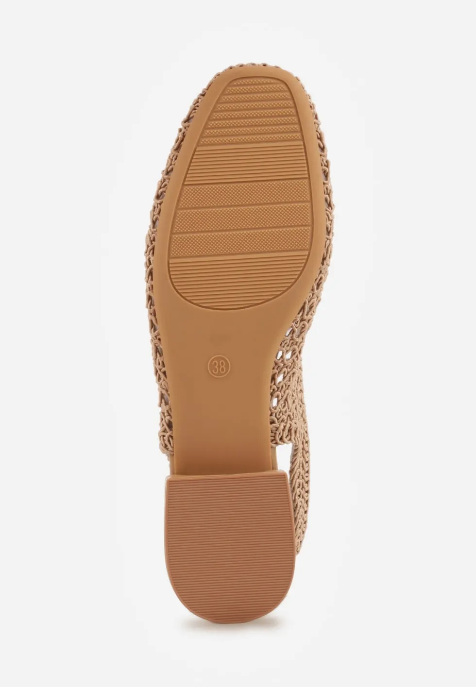 Ciemnobeżowe Balerinki Slingback VICES z Cholewką z Plecionki Lilinova