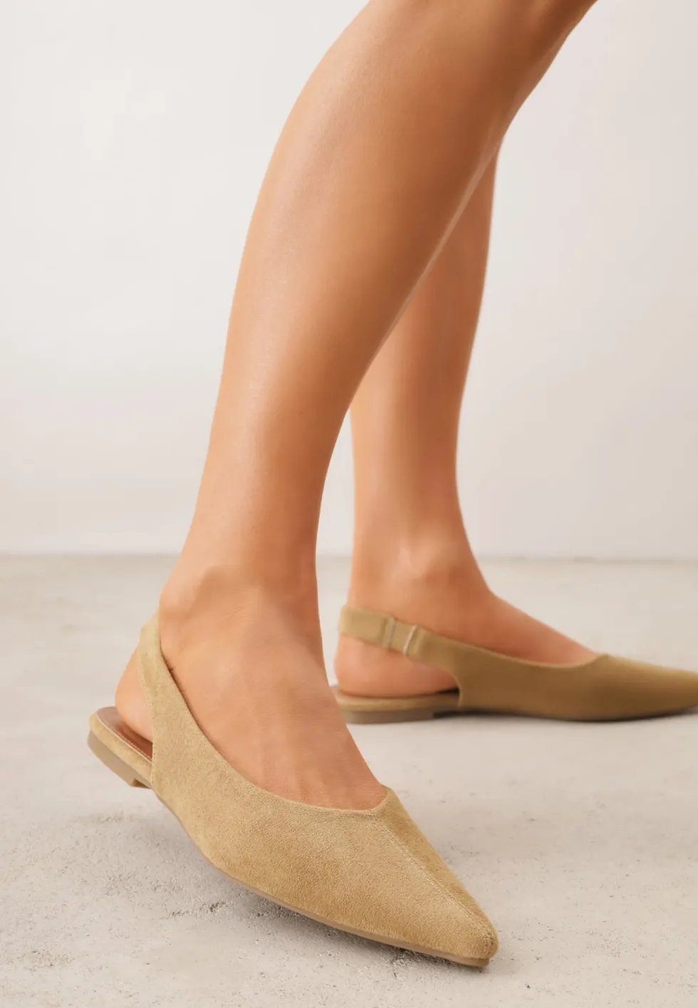 Ciemnobeżowe Balerinki Typu Slingback Diarin