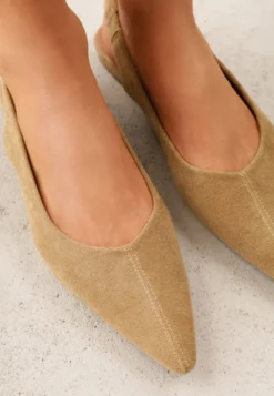Ciemnobeżowe Balerinki Typu Slingback Diarin