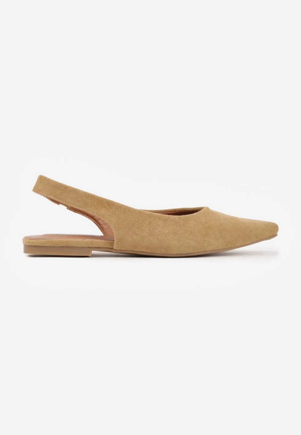 Ciemnobeżowe Balerinki Typu Slingback Diarin