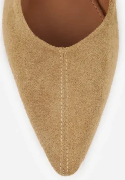 Ciemnobeżowe Balerinki Typu Slingback Diarin