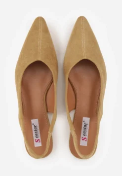 Ciemnobeżowe Balerinki Typu Slingback Diarin