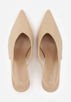 Ciemnobeżowe Czółenka Sandały Vices na Szpilce Slingback Kolliva