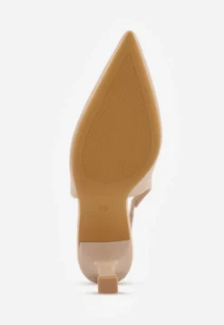 Ciemnobeżowe Czółenka Sandały Vices na Szpilce Slingback Kolliva