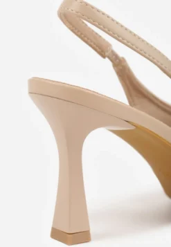 Ciemnobeżowe Czółenka Sandały Vices na Szpilce Slingback Kolliva
