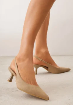 Ciemnobeżowe Czółenka Slingback VICES na Kaczuszce Anatera