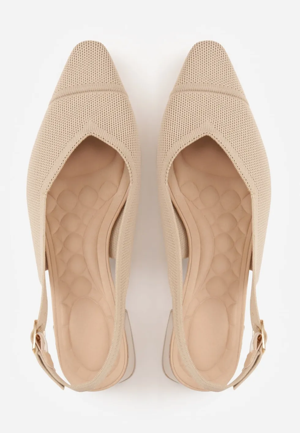 Ciemnobeżowe Czółenka VICES Soft Fit Slingback na Lakierowanym Słupku z Elastyczną Cholewką Comfort Coromenis