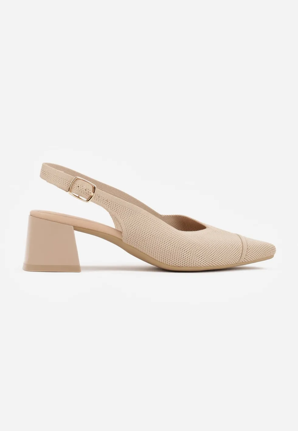 Ciemnobeżowe Czółenka VICES Soft Fit Slingback na Lakierowanym Słupku z Elastyczną Cholewką Comfort Coromenis