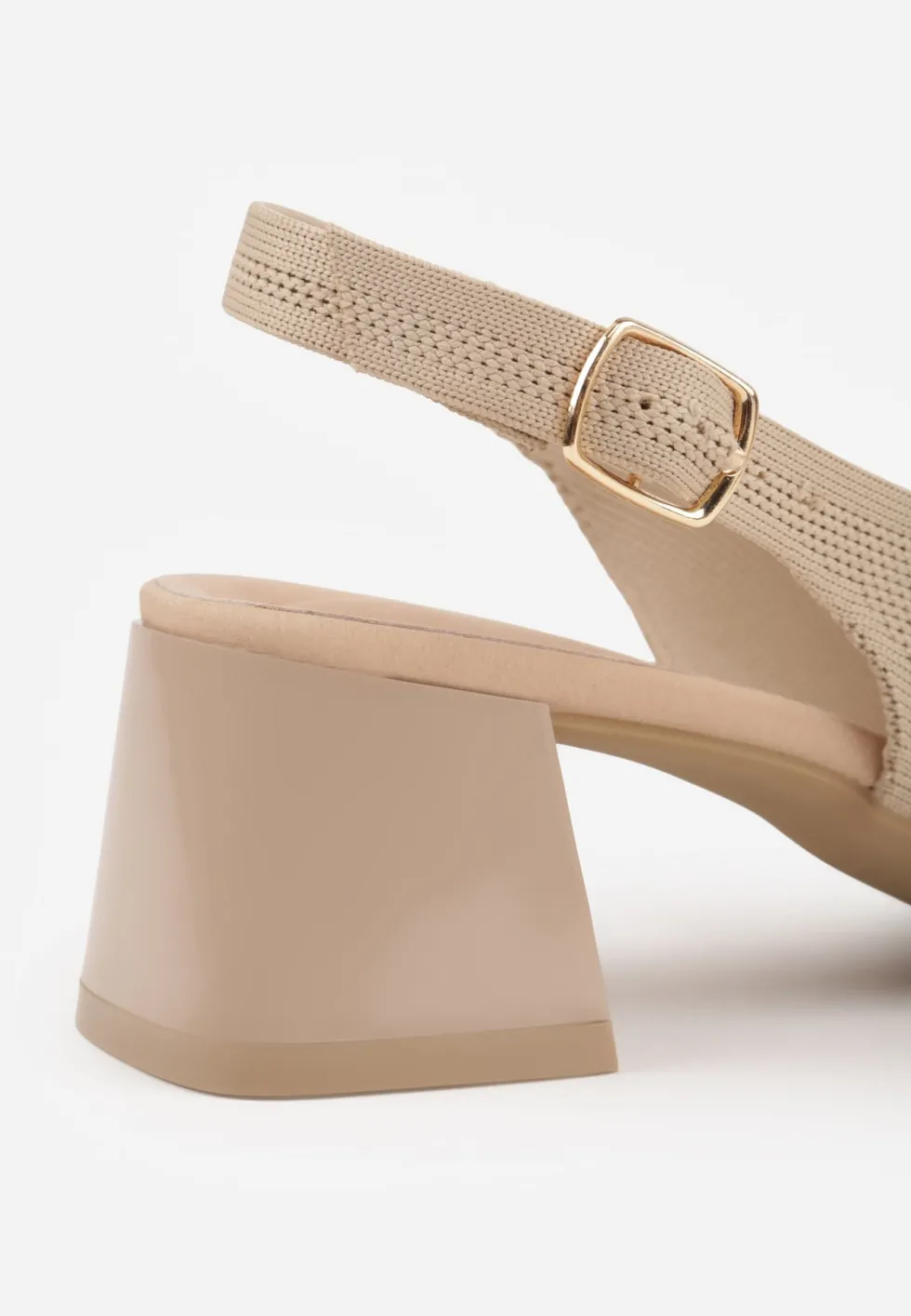 Ciemnobeżowe Czółenka VICES Soft Fit Slingback na Lakierowanym Słupku z Elastyczną Cholewką Comfort Coromenis