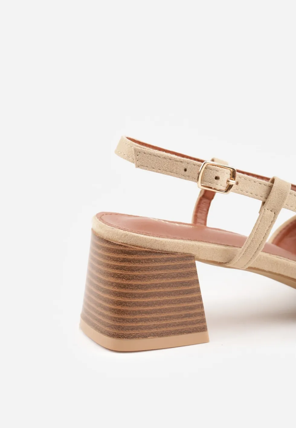 Ciemnobeżowe Czółenka VICES w Stylu Slingback na Słupku Synossia