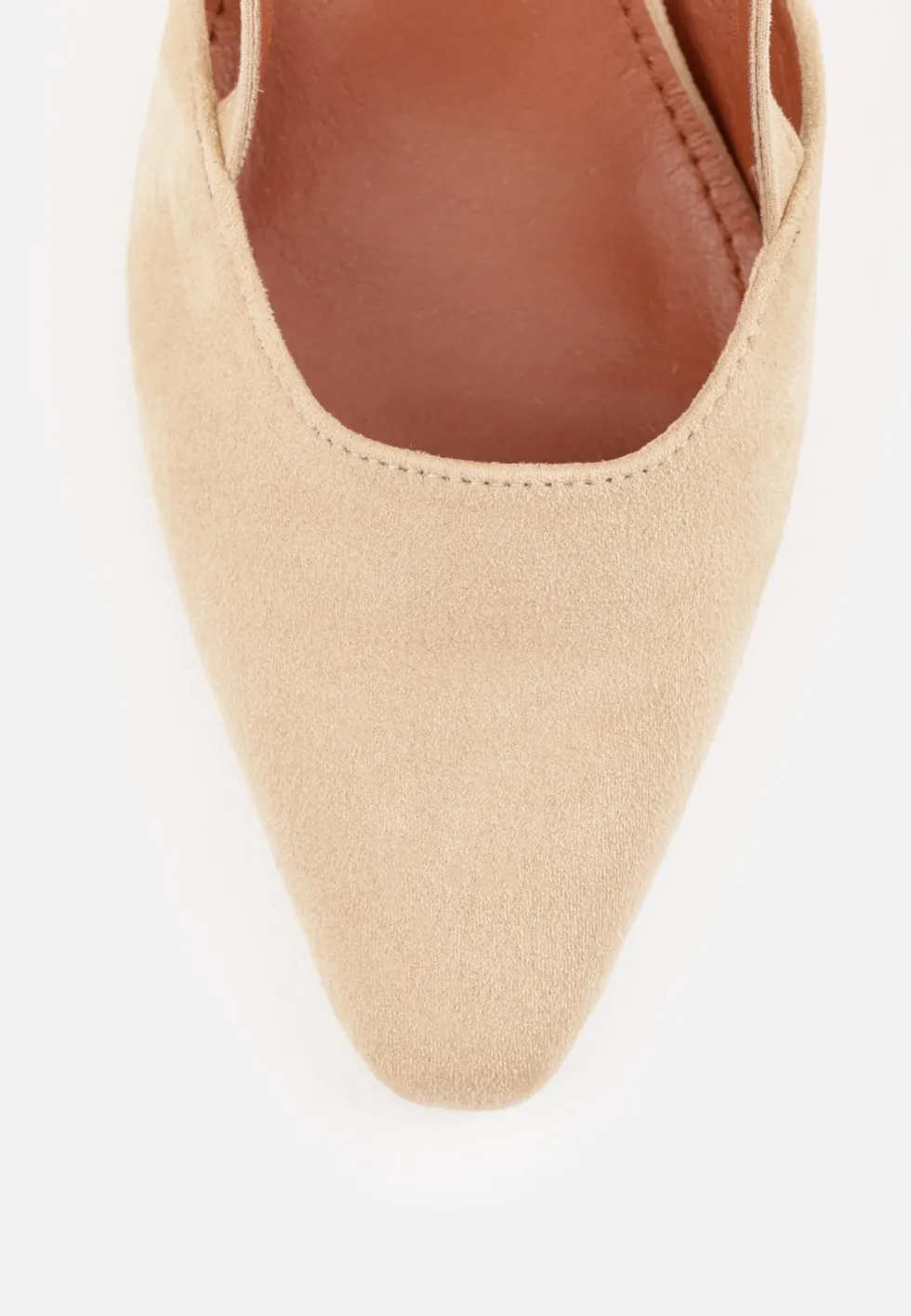 Ciemnobeżowe Czółenka VICES w Stylu Slingback na Słupku Synossia