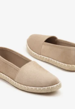 Ciemnobeżowe Espadryle Vices na Podeszwie Zdobionej Plecionką Sesoriela