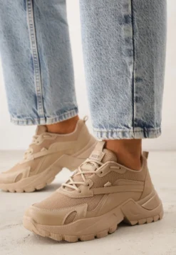 Ciemnobeżowe Sneakersy Dorameia