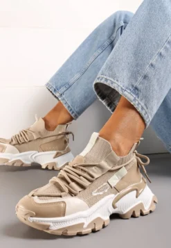 Ciemnobeżowe Sneakersy Kharena