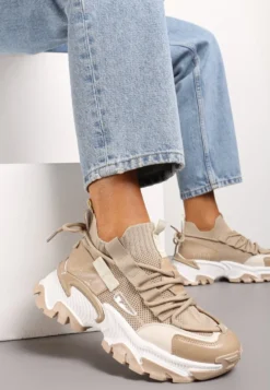 Ciemnobeżowe Sneakersy Kharena