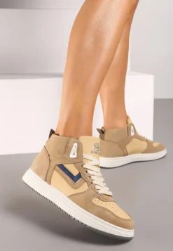 Ciemnobeżowe Sneakersy Maeramia