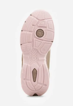Ciemnobeżowe Sneakersy na Platformie Ozdobione Odblaskowymi Elementami Eglantina