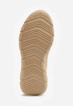 Ciemnobeżowe Sneakersy Śniegowce na Platformie z Tłoczeniem i Pikowaną Cholewką Vermina