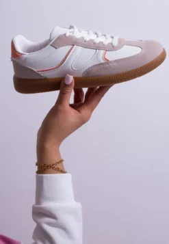 Ciemnobeżowe Sneakersy Tenisówki Ozdobione Wstawkami Ysalesa