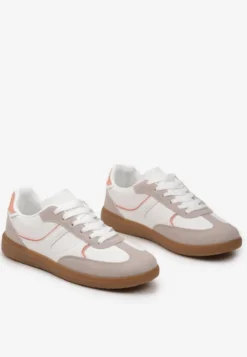 Ciemnobeżowe Sneakersy Tenisówki Ozdobione Wstawkami Ysalesa