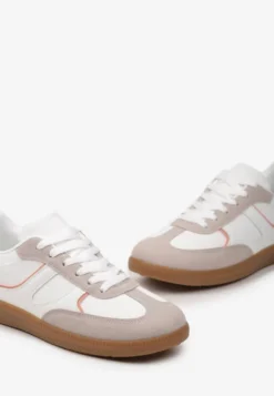 Ciemnobeżowe Sneakersy Tenisówki Ozdobione Wstawkami Ysalesa