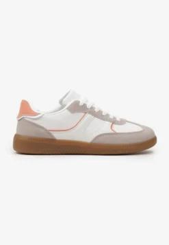 Ciemnobeżowe Sneakersy Tenisówki Ozdobione Wstawkami Ysalesa