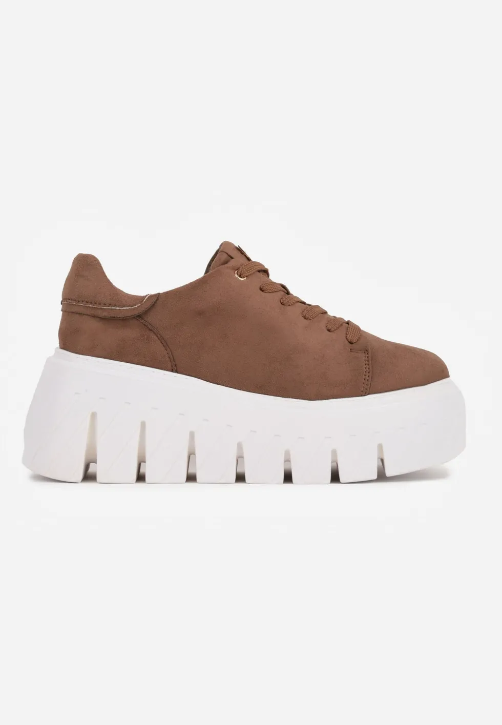 Ciemnobeżowe Sneakersy VICES na Platformie Typu Chunky Tassi