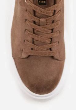 Ciemnobeżowe Sneakersy VICES na Platformie Typu Chunky Tassi