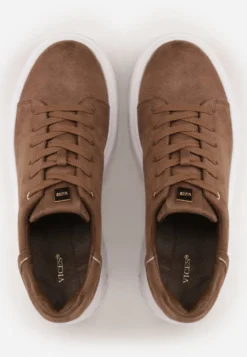 Ciemnobeżowe Sneakersy VICES na Platformie Typu Chunky Tassi