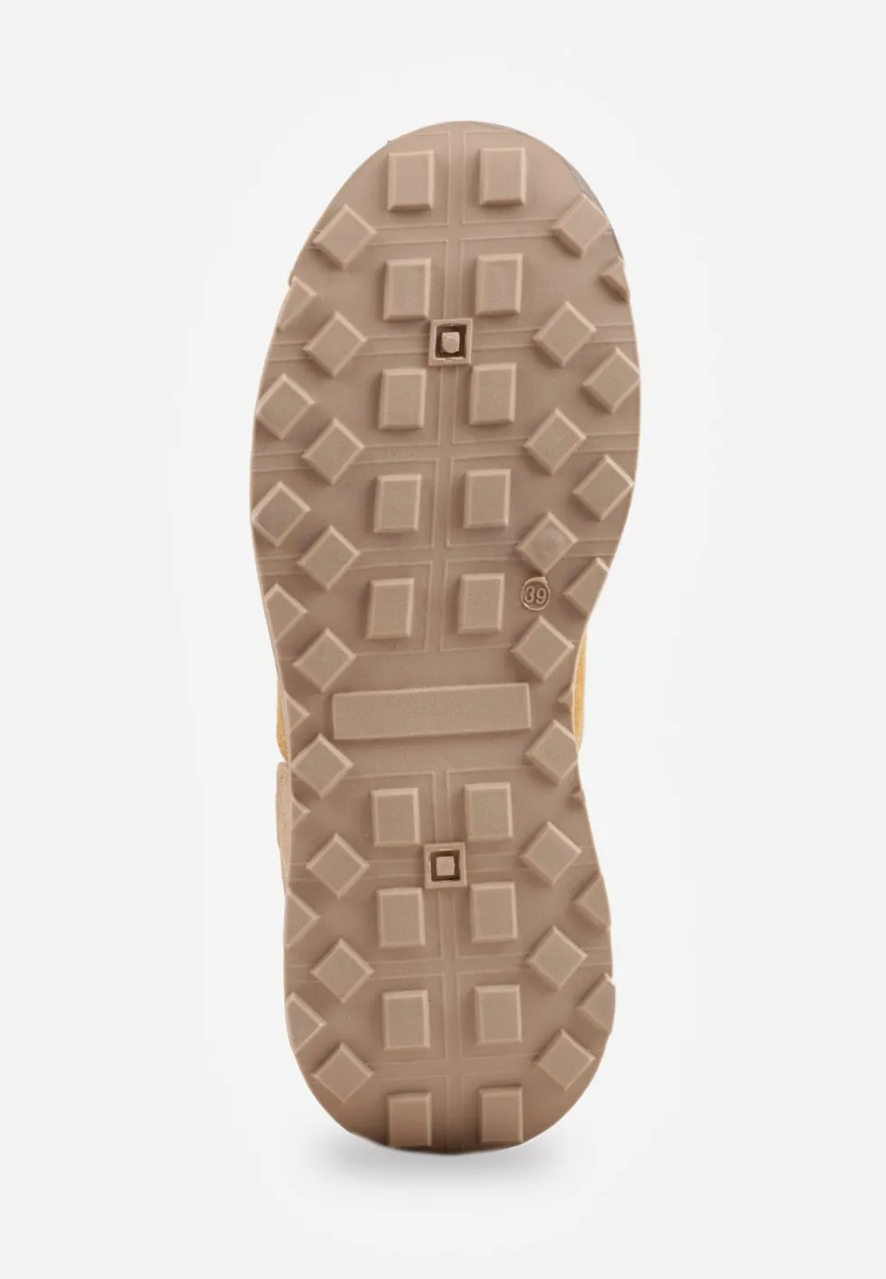 Ciemnobeżowe Sznurowane Płaskie Sneakersy z Kolorowymi Wstawkami Wonise