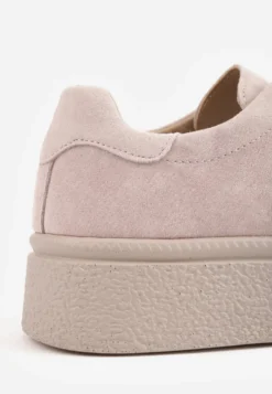 Ciemnobeżowe Zamszowe Sneakersy na Platformie z Cyrkoniową Aplikacją Sulis