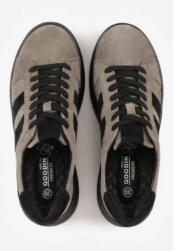 Ciemnobeżowe Zamszowe Sneakersy Chunky na Platformie Teslara