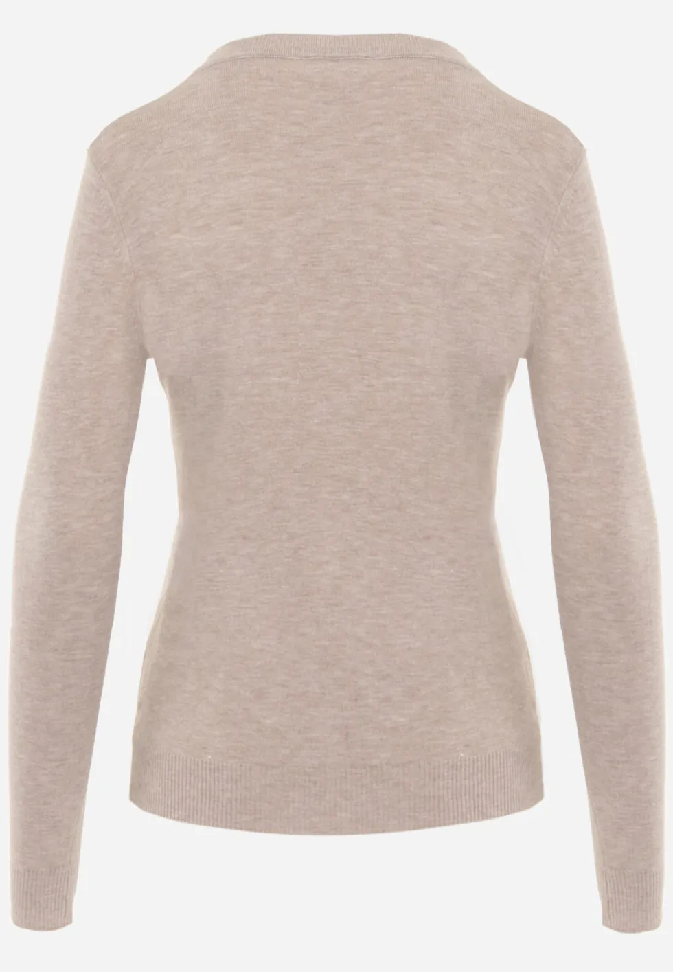 Ciemnobeżowy Sweter z Bawełną w Minimalistycznym Stylu Radeken