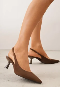 Ciemnobrązowe Czółenka Slingback VICES na Kaczuszce Anatera