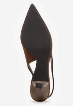 Ciemnobrązowe Czółenka Slingback VICES na Kaczuszce Anatera