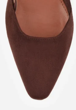 Ciemnobrązowe Czółenka VICES w Stylu Slingback na Słupku Synossia