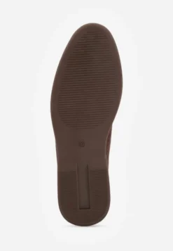 Ciemnobrązowe Mokasyny Casual VICES z Imitacji Zamszu z Wkładką ze Skóry Naturalnej Sheiris