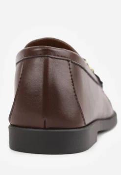 Ciemnobrązowe Mokasyny VICES Loafersy z Marszczeniem i Wkładką ze Skóry Naturalnej Mussai