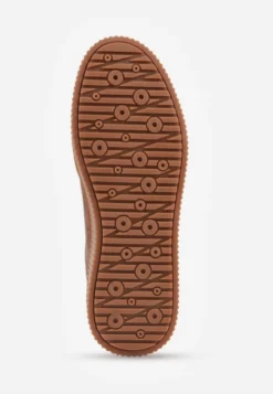 Ciemnobrązowe Sneakersy Kultowe Tenisówki z Zamszu Naturalnego ze Skórzaną Wkładką Rionae