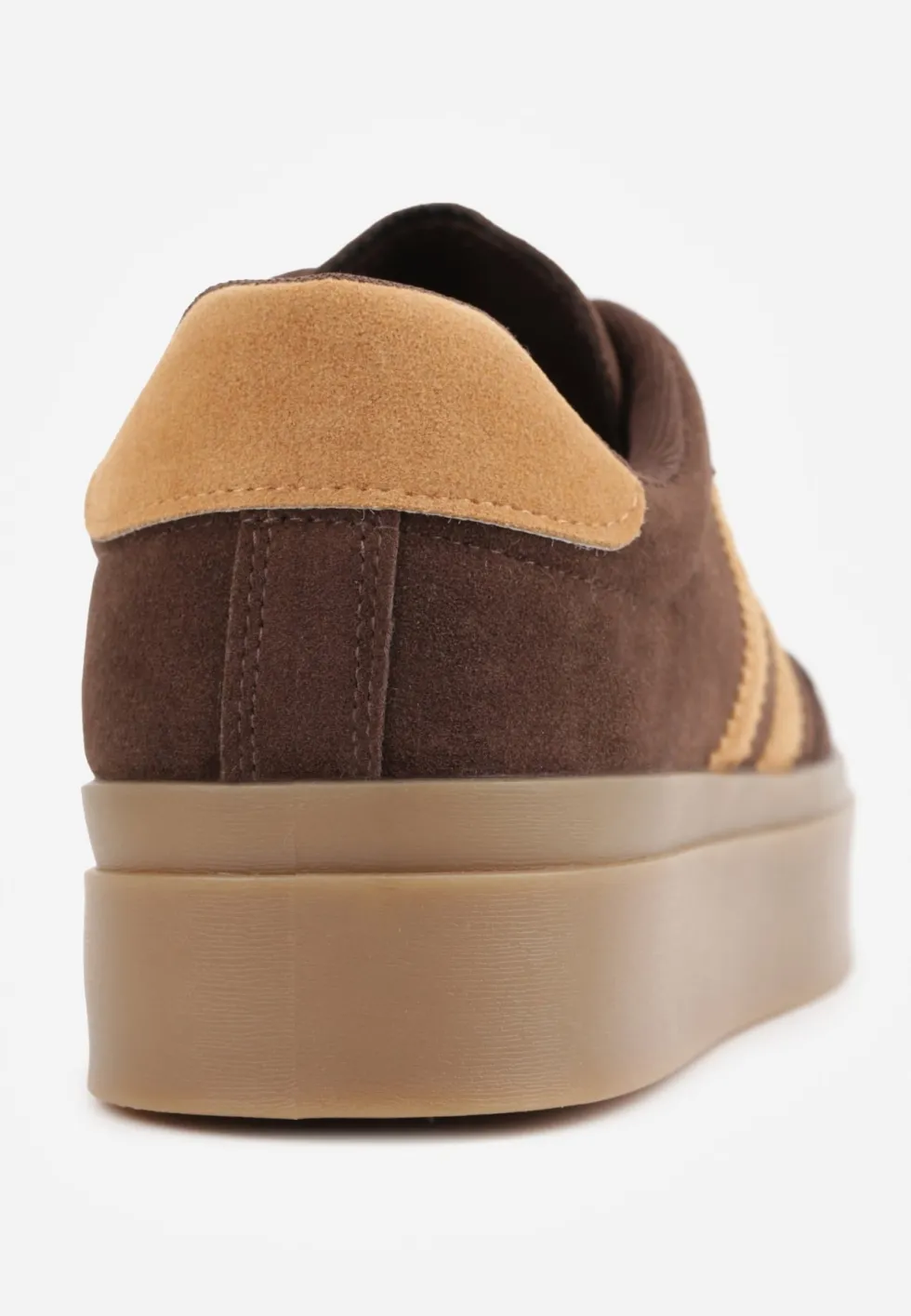 Ciemnobrązowe Sneakersy VICES Typu Tenisówki na Platformie z Paskami po Bokach Zidilla